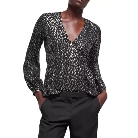 NWT The Kooples Sparkling Leopard Print Blouse Size Small $365 - Picture 1 of 7